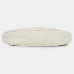 Pre Owned Dior Macrocannage Cd Lounge Hobo Bag Latte White Lambskin
