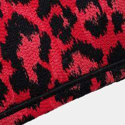 Pre Owned Dior Book Tote Leopard Pink/Black Canvas Size Medium