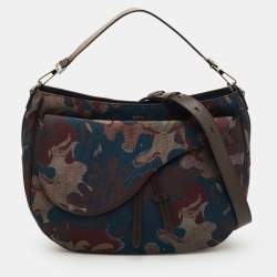 مملوكة مسبقًا Christian Dior x Peter Doig Multicolor Canvas Dior Saddle Soft Bag