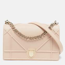 Pre Owned Dior Diorama Medium Blush Pink Leather Shoulder Bag
