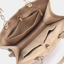 Pre Owned Christian Dior Dior Essential Medium Archi Cannage Tote Bag Leather Beige