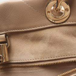 Pre Owned Christian Dior Dior Essential Medium Archi Cannage Tote Bag Leather Beige