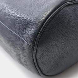 Pre Owned Christian Dior Dior Atelier Roller Shoulder Bag Leather Navy