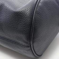 Pre Owned Christian Dior Dior Atelier Roller Shoulder Bag Leather Navy