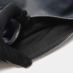 Pre Owned Christian Dior Dior Atelier Roller Shoulder Bag Leather Navy