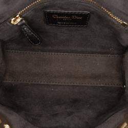 Pre Owned Dior Black Mini Velvet Cannage Lady Dior