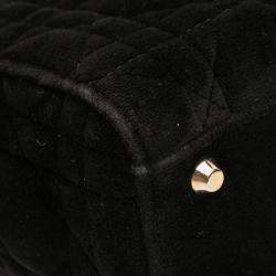 Pre Owned Dior Black Mini Velvet Cannage Lady Dior