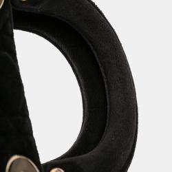 Pre Owned Dior Black Mini Velvet Cannage Lady Dior