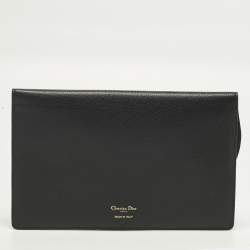مملوكة مسبقًا Dior Saddle Medium Black Leather Pouch