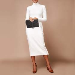 مملوكة مسبقًا Dior Saddle Medium Black Leather Pouch