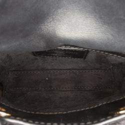 Pre Owned Dior Black Micro Satin Crystal Embellished Lady Dior