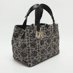 مملوكة مسبقًا Dior Toujours Medium Black/Gold Leather and Tweed Tote