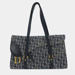 Pre Owned Christian Dior Navy Trotter Handbag
