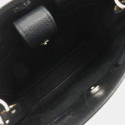 مملوكة مسبقًا Dior Black Mini Grained Calfskin Saddle Tote