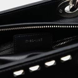 مملوكة مسبقًا Dior Black Medium Lambskin Studded Crystal Pearl Lady Dior