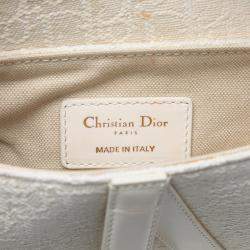 Pre Owned حقيبة ديور سادل صغيرة كانفاس أبيض أوبليك