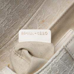 Pre Owned حقيبة ديور سادل صغيرة كانفاس أبيض أوبليك