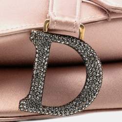 مملوكة مسبقًا Dior Pink Mini Satin Crystal Embellished Saddle Bag