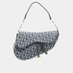 مملوكة مسبقًا Dior Blue Oblique Canvas Saddle Bag