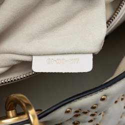 مملوكة مسبقًا Dior White Medium Lambskin Cannage Studded Supple Lady Dior