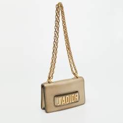 Pre Owned حقيبة كتف ديور جادور سلسلة رفراف جلد صغيرة سوداء