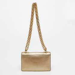 Pre Owned حقيبة كتف ديور جادور سلسلة رفراف جلد صغيرة سوداء