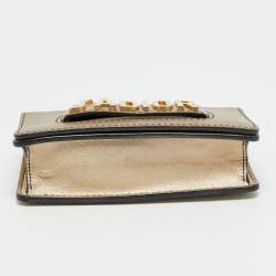 Pre Owned حقيبة كتف ديور جادور سلسلة رفراف جلد صغيرة سوداء