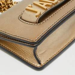 Pre Owned حقيبة كتف ديور جادور سلسلة رفراف جلد صغيرة سوداء