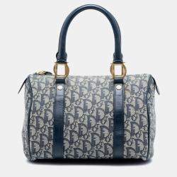 مملوكة مسبقًا Dior Blue Small Diorissimo Trotter Canvas Boston Bag