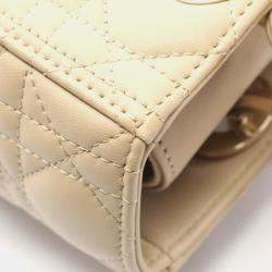 Pre Owned حقيبة ديور ليدي ماي أبك كاناج جلد بيج