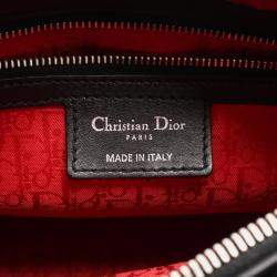 Pre Owned Christian Dior Dior Lady Cannage Handbag Leather Black