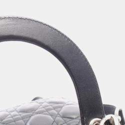 Pre Owned Christian Dior Dior Lady Cannage Handbag Leather Black