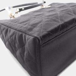 Pre Owned Christian Dior Dior Lady Cannage Handbag Fabric Black