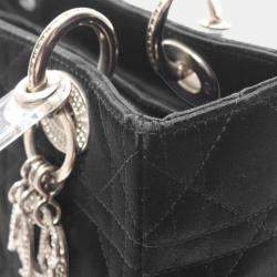 Pre Owned Christian Dior Dior Lady Cannage Handbag Fabric Black
