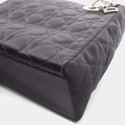Pre Owned Christian Dior Dior Lady Cannage Handbag Fabric Black