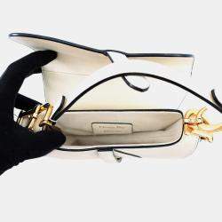 مملوكة مسبقًا Dior Saddle Bag White Leather Size Mini