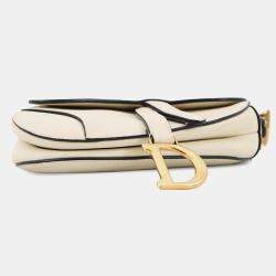 مملوكة مسبقًا Dior Saddle Bag White Leather Size Mini