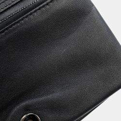 Pre Owned Dior Caro Pouch Macrocannage Chain shoulder Bag Black Lambskin