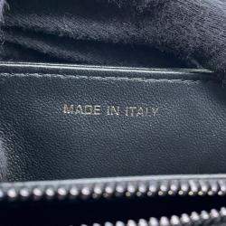 Pre Owned Dior Caro Pouch Macrocannage Chain shoulder Bag Black Lambskin