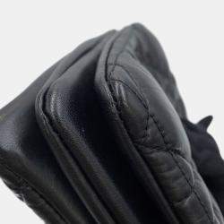 Pre Owned Dior Caro Pouch Macrocannage Chain shoulder Bag Black Lambskin