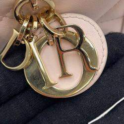 Pre Owned Dior Macrocannage Book Tote 2Way Powder Pink Calf Leather Size Mini