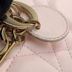 Pre Owned Dior Macrocannage Book Tote 2Way Powder Pink Calf Leather Size Mini