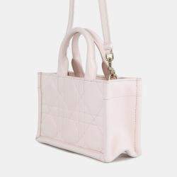 Pre Owned Dior Macrocannage Book Tote 2Way Powder Pink Calf Leather Size Mini