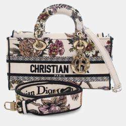 مملوكة مسبقًا حقيبة ديور متوسطة مطرزة ليدي دي-جوي