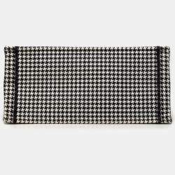 Pre Owned حقيبة يد ديور "بوك" متوسطة قماش مطرز بنقشة سن الكلب أسود