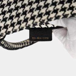 Pre Owned حقيبة يد ديور "بوك" متوسطة قماش مطرز بنقشة سن الكلب أسود