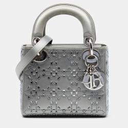 Pre Owned Mini Satin Cannage Strass Crystal Embellished Lady Dior
