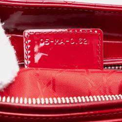 Pre Owned حقيبة ديور ليدي ديور ديور حمراء كبيرة براءة كاناج