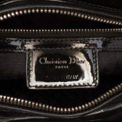 مملوكة مسبقًا حقيبة ديور ليدي ديور "كاناج باتنت" أسود كبير