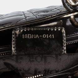 مملوكة مسبقًا حقيبة ديور ليدي ديور "كاناج باتنت" أسود كبير